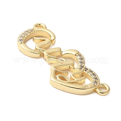 Brass Micro Pave Clear Cubic Zirconia Links&nbsp;KK-D357-03H-G