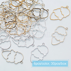 Alloy Open Back Bezel Pendants&nbsp;PALLOY-OC0002-77