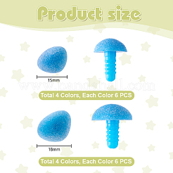 48Pcs 4 Colors 2 Styles Triangle Resin & Velet Craft Safety Nose&nbsp;DOLL-PH0001-63