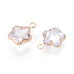 Brass Pave Clear Cubic Zirconia Pendants&nbsp;ZIRC-T017-02KCG