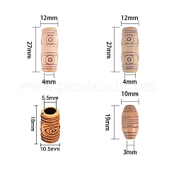 模造木材アクリルビーズと樹脂ビーズ  ミックスカラー  19~27x10~12mm  穴：3~6mm  160個/セット&nbsp;DIY-NB0002-68