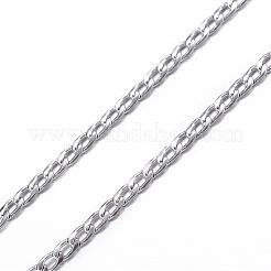 304ステンレススチールカーブチェーンネックレス  カニカン付き  ミックスカラー  19.7インチ（50cm）  2mm&nbsp;NJEW-P147-05