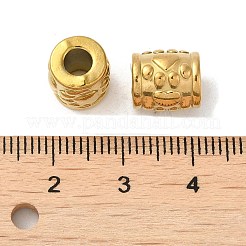 304ステンレススチールビーズ  ハートを持つ列  18KGP本金メッキ  10x9mm  穴：4mm&nbsp;STAS-I203-42G