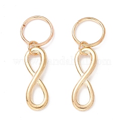 合金インフィニティペンダント  丸カン付き  ダイヤ編みのペンダント  ゴールドカラー  23.5x9x1mm  穴：10mm  5個/袋&nbsp;LS-PALLOY-WH0001-06G