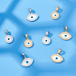 8Pcs 4 Style 304 Stainless Steel Pendants&nbsp;STAS-DC0010-02