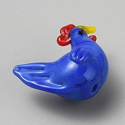 手作りのでこぼこランプワークビーズ  ひよこ  藤紫色  19.5~21x13~14.5x17.5~19.5mm  穴：1.5~1.6mm&nbsp;LAMP-CJC0001-18B