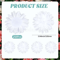 20個の花のポリエステル装飾アクセサリー  ホワイト  100x6mm&nbsp;DIY-GF0013-29C