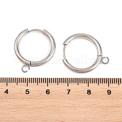 316ステンレススチール製ハギーフープピアス金具  カン付き  長持ちメッキ  ステンレス鋼色  21x2.5mm  穴：3mm  ピン：1mm&nbsp;LS-EJEW-B158-01E-P