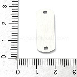 304ステンレススチールコネクタチャーム  鏡面研磨仕上げ  空白タグのスタンプ  変色しない  長方形  25x10x2mm  穴：2mm&nbsp;STAS-F336-07C-P