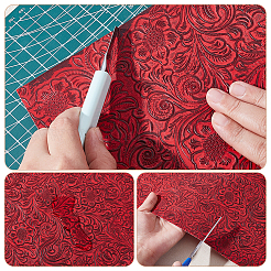 1 Yard Phoenix Pattern PVC Leather Fabric&nbsp;DIY-HY0003-38B