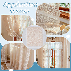 ポリエステルレース生地2枚  服装アクセサリー  ベージュ  2140x1320x1mm&nbsp;DIY-MA0007-14B