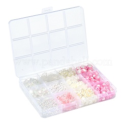 420 個 12 スタイルスプレーペイント ABS プラスチック模造パールビーズ  ミックスカラー  6~10x6~11x3~8.5mm  穴：1.4~2mm&nbsp;MACR-CJ0001-63