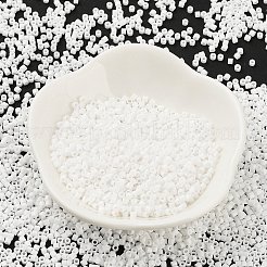 不透明色のガラスシードビーズ  シリンダー  ホワイトスモーク  2x1.5mm  穴：1mm&nbsp;SEED-S042-09B-03