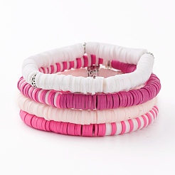 4Pcs 4 Styles Polymer Clay Heishi Beads Stretch Bracelets Sets&nbsp;BJEW-JB05904
