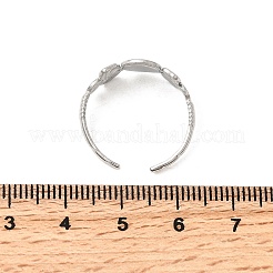 304ステンレススチールオープンカフリングセッティング  フラットラウンド  ステンレス鋼色  トレイ：6.4mm  9mm&nbsp;RJEW-H261-22P