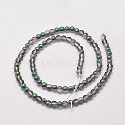 Frosted Electroplate Synthetic Quartz Bead Strands&nbsp;EGLA-J064-8mm-HP01