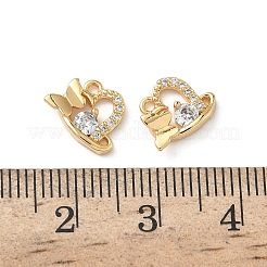 Brass Micro Pave Cubic Zirconia Charms&nbsp;KK-Z136-55G