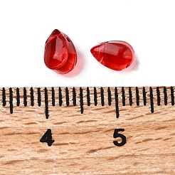 ガラスビーズ  ティアドロップ  ファイヤーブリック  6x4x4mm  穴：1mm&nbsp;GLAA-D303-02J