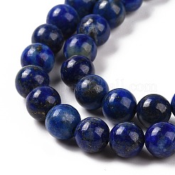 天然石ラピスラズリビーズ連売り  ラウンド  6mm  穴：1mm  約58~60個/連  15インチ（380mm）&nbsp;G-G953-03-6mm