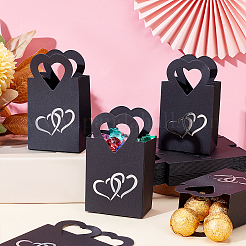 Silver Stamping Heart Packaging Handbag Holder&nbsp;KBAG-WH0045-05B