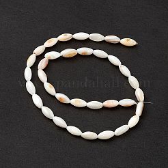 天然淡水貝殻染めビーズ連売り  馬の目  貝殻色  9~11.5x4~6mm  穴：0.8mm  約33~41個/連  14.96~15.35インチ（38~39cm）&nbsp;SHEL-M018-13-13