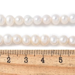 天然養殖淡水パールビーズ連売り  グレード3 A  ポテト  古いレース  5~6mm  穴：0.5~0.6mm  約57~58個/連  13.50~13.70インチ（34.3~34.8cm）&nbsp;PEAR-I007-07O-03A