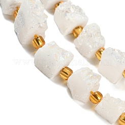 Electroplated Natural Druzy Agate Beads Strands&nbsp;G-G289-01E