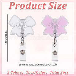 2Pcs 2 Colors Acrylic Bowknot Retractable Badge Reel&nbsp;AJEW-HY0002-36