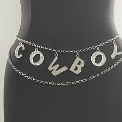 Alloy Crystal Rhinestone Cowboy Tassel Body Chains&nbsp;WG5CCBF-01