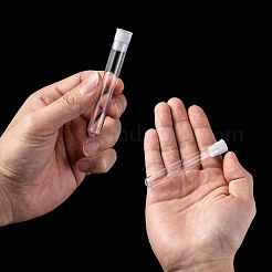 蓋付きのクリアチューブプラスチック製のビーズの容器  幅1.2cm  長さ7.45cm（クリアチューブ）  長さ8.2cm（カバーを含む）  容量：15ml（0.5液量オンス）&nbsp;X-C065Y