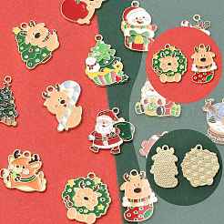 15Pcs 15 Styles Christmas Theme Alloy Enamel Pendants&nbsp;ENAM-FS0003-96