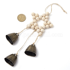 Star Wood Beads Pendant Decorations&nbsp;HJEW-TA00300