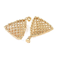 Brass Micro Pave Clear Cubic Zirconia Pendants&nbsp;KK-B184-01G-12
