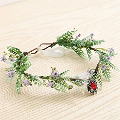 プラスチックヘッドバンド1個  花の冠  ラインストーン付き  シャム  内径：170mm&nbsp;OHAR-DJ0001-43C