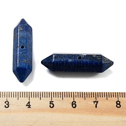 天然ラピスラズリの両末端尖ったビーズ  ファセット弾丸  32.5x9x8mm  穴：1.6mm&nbsp;G-A231-01G