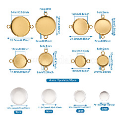 3 Colors 36Pcs 304 Stainless Steel Cabochon Connector Settings&nbsp;DIY-TA0003-52