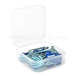 24Pcs 6 Style Blue Series Spray Painted Alloy Pendants&nbsp;FIND-LS0001-62