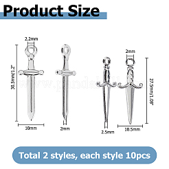 20Pcs 2 Styles 304 Stainless Steel Pendants&nbsp;FIND-HS0002-02