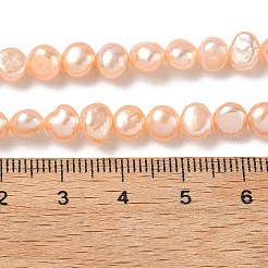 天然養殖淡水パールビーズ連売り  研磨両側  グレード6a+  桃パフ  5.5~6mm  穴：0.6mm  約61個/連  13.78インチ（35cm）&nbsp;PEAR-C004-07