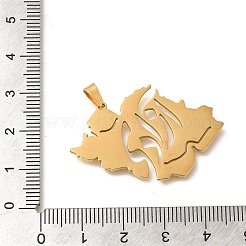 304ステンレスペンダント  レーザー切断  イラン地図チャーム  18KGP本金メッキ  25x39x1.5mm  穴：6x3mm&nbsp;STAS-S144-06D