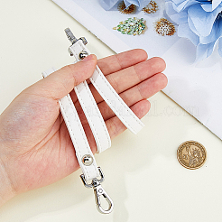 Puレザーバッグストラップ  合金の留め金付き  バッグ交換用アクセサリー  プラチナ  ホワイト  600~630mm&nbsp;DIY-WH0699-69B-P02