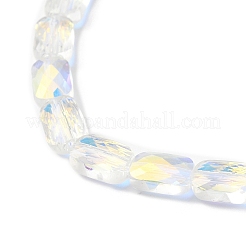 透明電気メッキガラスビーズ連売り  虹メッキ  多面カット  長方形  クリアAB  9x6x4mm  穴：1.2mm  約72個/連  25.98''（66センチメートル）&nbsp;EGLA-I017-03-AB05