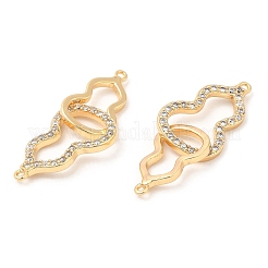 Brass Micro Pave Clear Cubic Zirconia Connector Charms&nbsp;KK-B074-08G