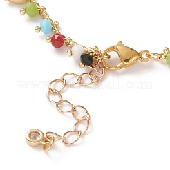 Rondelle Glass Charm Necklaces and Bracelets Jewelry Sets&nbsp;SJEW-JS01151