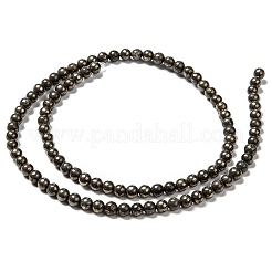 Natural Pyrite Beads Strands&nbsp;X-G-L031-4mm-01