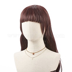 2Pcs 2 Style Natural Red Jasper Teardrop & Brass Initial Letter A Pendants Necklaces Set&nbsp;NJEW-JN04045