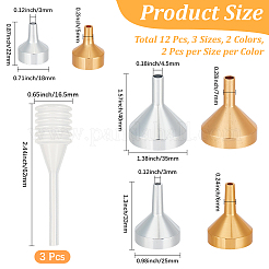 12Pcs 6 Colors Aluminum Funnel Hopper&nbsp;FIND-CN0002-71