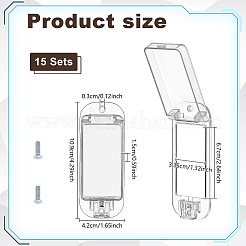 プラスチック製スイッチ安全カバー15袋  ネジ付き保護ケース  長方形  透明  109x42x15mm&nbsp;AJEW-DL0001-33