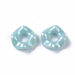 不透明なアクリルビーズ  ABカラーメッキ  フラットラウンドを振る  ミックスカラー  13x3.5mm  穴：4mm  約185個/50g&nbsp;X-MACR-Q239-011