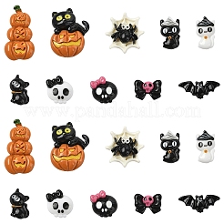 20Pcs 10 Styles Halloween Opaque Resin Cabochons&nbsp;CRES-YW0002-58
